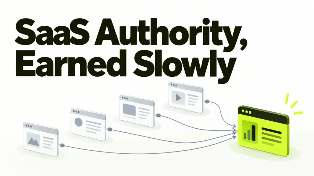 SaaS authority building: four reinforcing assets, confirmed by outside sources