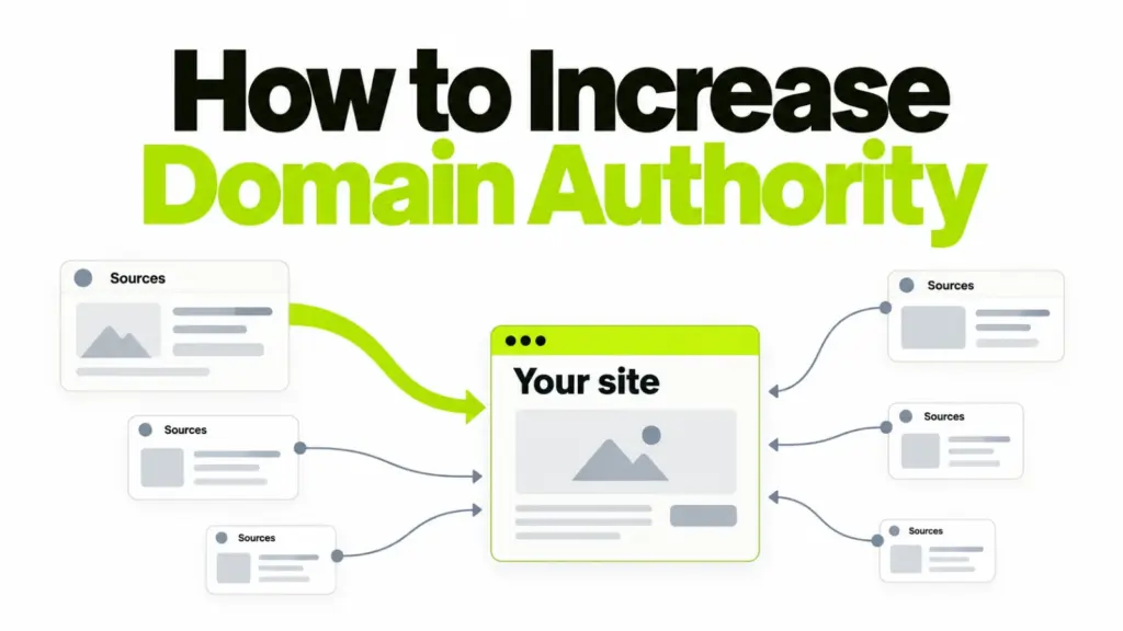 How to increase domain authority shown as a site card receiving links from sources of different weight